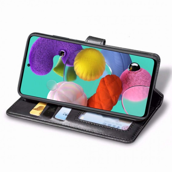 Шкіряний чохол книжка GETMAN Gallant (PU) для Samsung Galaxy A51, Чорний