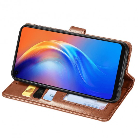 Кожаный чехол книжка GETMAN Gallant (PU) для Samsung Galaxy A31, Коричневый - изображение 5