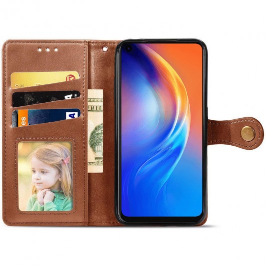 Кожаный чехол книжка GETMAN Gallant (PU) для Samsung Galaxy A31, Коричневый - изображение 6