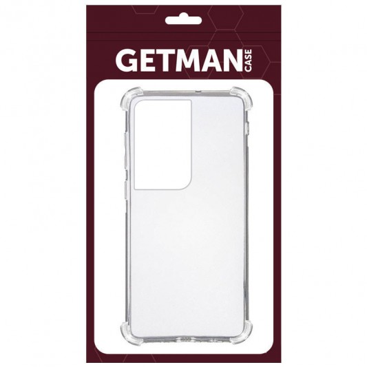TPU чехол GETMAN Ease logo усиленные углы для Samsung Galaxy S21 Ultra Бесцветный (прозрачный) - изображение 1