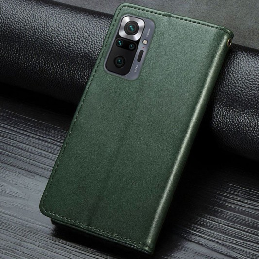 Кожаный чехол-книжка GETMAN Gallant (PU) для Xiaomi Redmi Note 10 Pro / 10 Pro Max Зеленый - изображение 4