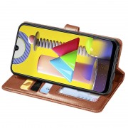 Кожаный чехол книжка GETMAN Gallant (PU) для Xiaomi Redmi Note 10 Pro / 10 Pro Max, Коричневый