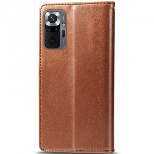 Кожаный чехол-книжка GETMAN Gallant (PU) для Xiaomi Redmi Note 10 Pro / 10 Pro Max Коричневый - изображение 3
