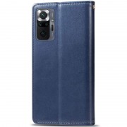 Кожаный чехол книжка GETMAN Gallant (PU) для Xiaomi Redmi Note 10 Pro / 10 Pro Max, Синий