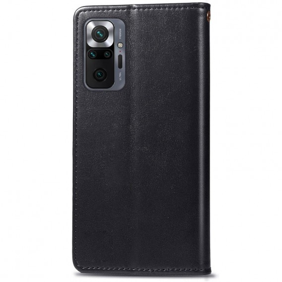 Шкіряний чохол книжка GETMAN Gallant (PU) для Xiaomi Redmi Note 10 Pro / 10 Pro Max, Чорний