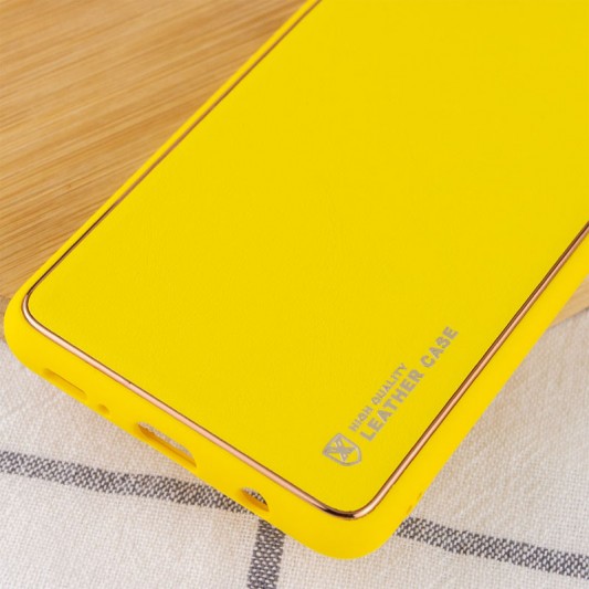 Кожаный чехол Xshield для Samsung Galaxy A50 (A505F) / A50s / A30s Желтый / Yellow - изображение 2