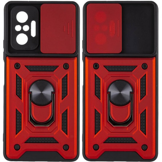 Протиударний чохол для Xiaomi Redmi Note 10 Pro / 10 Pro Max - Camshield Serge Ring, Червоний