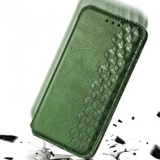 Кожаный чехол-книжка GETMAN Cubic (PU) для Samsung Galaxy M33 5G Зеленый - изображение 3