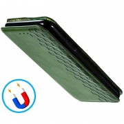 Кожаный чехол книжка GETMAN Cubic (PU) для Samsung Galaxy M33 5G, Зеленый