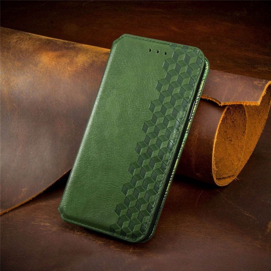 Кожаный чехол-книжка GETMAN Cubic (PU) для Samsung Galaxy M33 5G Зеленый - изображение 6