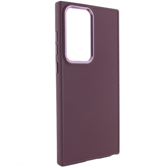 TPU чохол Bonbon Metal Style для Samsung Galaxy S23 Ultra, Бордовий / Plum