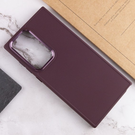 TPU чохол Bonbon Metal Style для Samsung Galaxy S23 Ultra, Бордовий / Plum