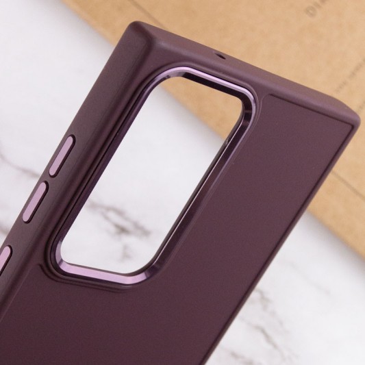TPU чехол Bonbon Metal Style для Samsung Galaxy S23 Ultra Бордовый / Plum - изображение 4