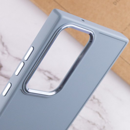 TPU чехол Bonbon Metal Style для Samsung Galaxy S23 Ultra Голубой / Mist blue - изображение 4