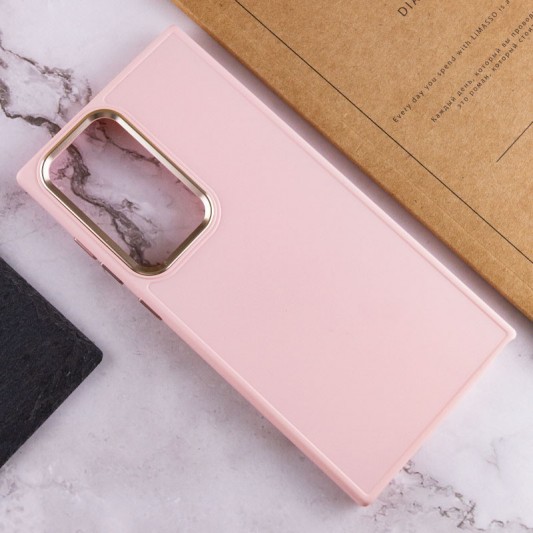 TPU чехол Bonbon Metal Style для Samsung Galaxy S23 Ultra Розовый / Light pink - изображение 4