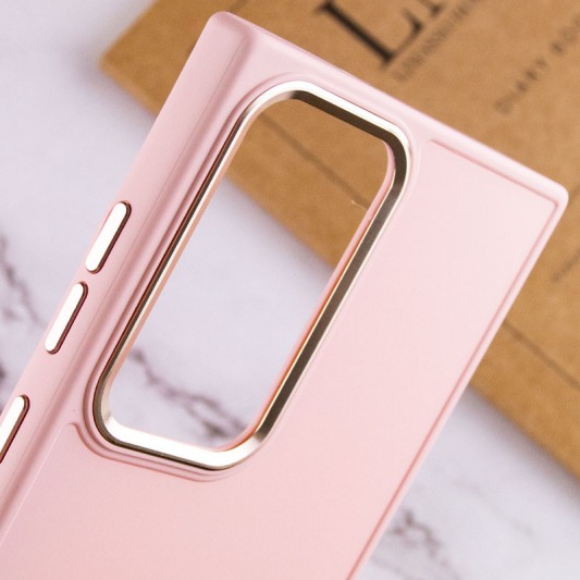 TPU чехол Bonbon Metal Style для Samsung Galaxy S23 Ultra Розовый / Light pink - изображение 5
