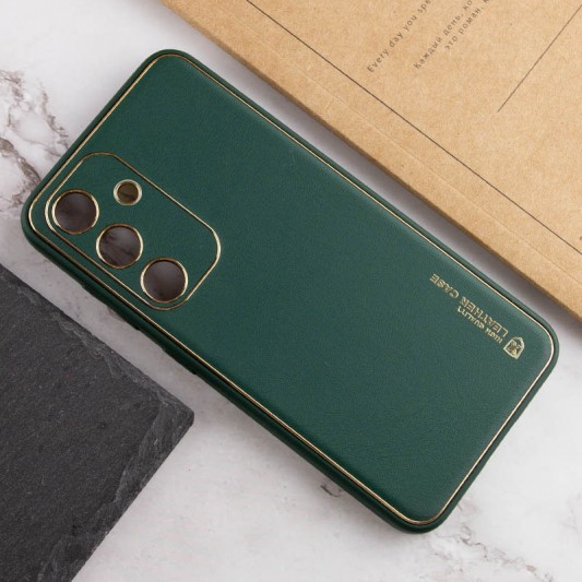 Шкіряний чохол Xshield для Samsung Galaxy S23 Зелений / Army Green - зображення 3 