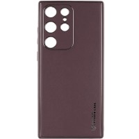 Кожаный чехол Xshield для Samsung Galaxy S23 Ultra Бордовый / Plum Red