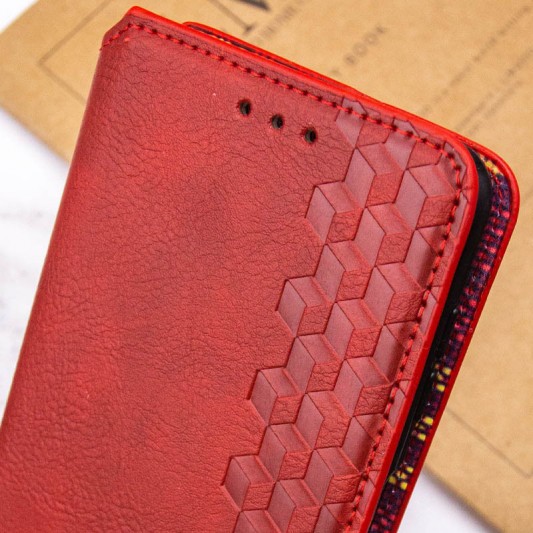 Кожаный чехол-книжка GETMAN Cubic (PU) для Samsung Galaxy A34 5G Красный - изображение 6