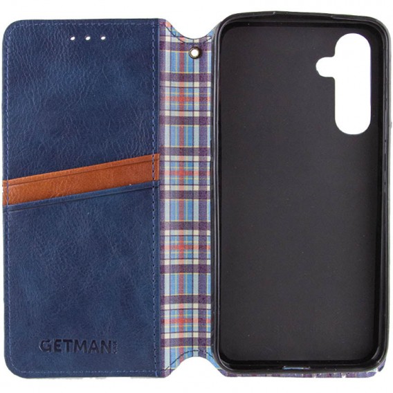 Кожаный чехол книжка GETMAN Cubic (PU) для Samsung Galaxy A34 5G, Синий