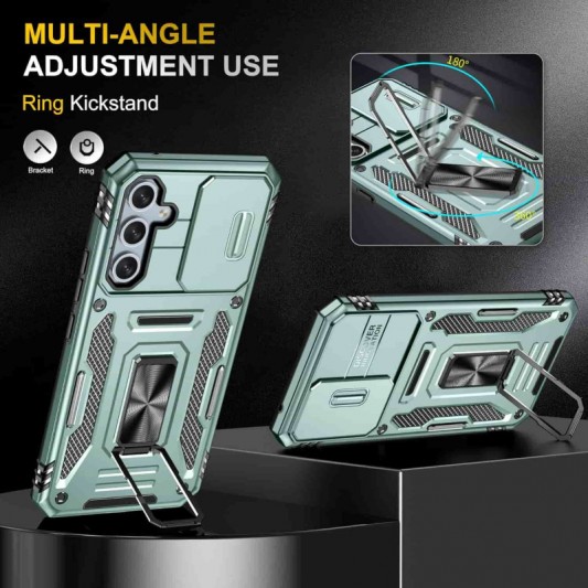 Ударопрочный чехол Camshield Army Ring для Samsung Galaxy A54 5G Зеленый / Light Green - изображение 2