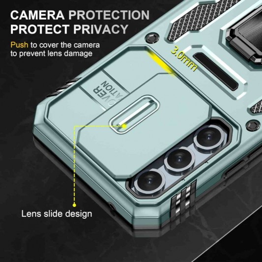 Ударопрочный чехол Camshield Army Ring для Samsung Galaxy A54 5G Зеленый / Light Green - изображение 3