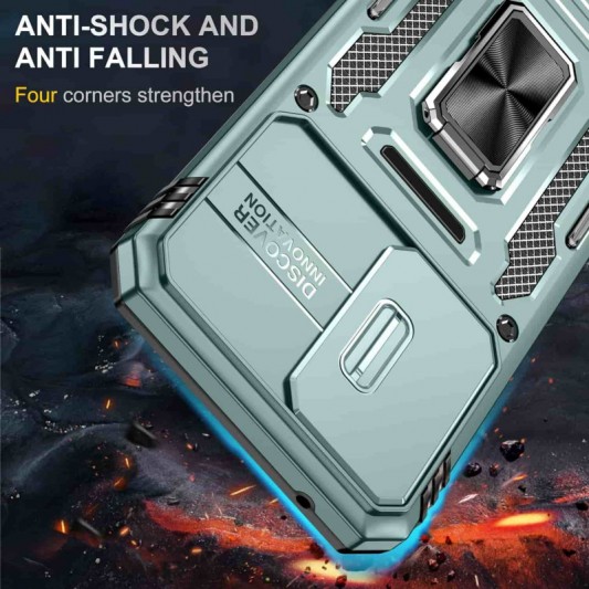 Ударопрочный чехол Camshield Army Ring для Samsung Galaxy A54 5G Зеленый / Light Green - изображение 5