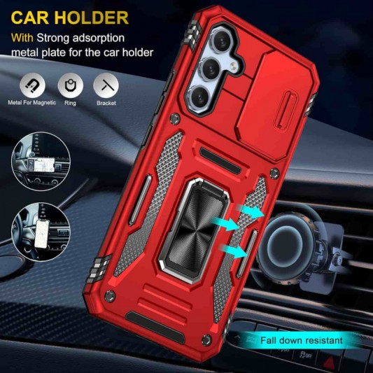 Ударопрочный чехол Camshield Army Ring для Samsung Galaxy A54 5G Красный / Red - изображение 1