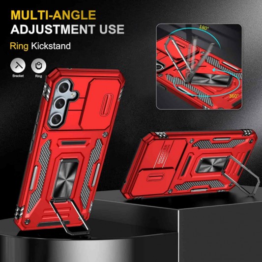 Ударопрочный чехол Camshield Army Ring для Samsung Galaxy A54 5G Красный / Red - изображение 2
