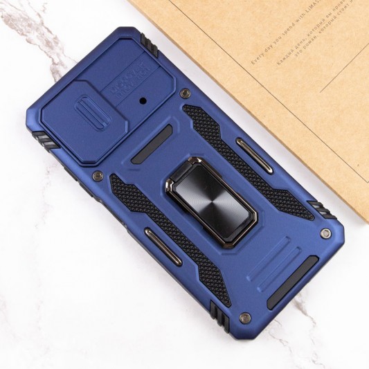Ударопрочный чехол Camshield Army Ring для Xiaomi Poco X5 5G / Note 12 5G Синий / Navy - изображение 5