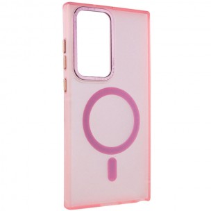 Чехол TPU Lyon frosted with MagSafe для Samsung Galaxy S22 Ultra Pink