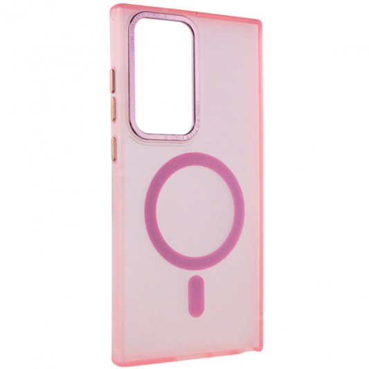 Чехол TPU Lyon frosted with MagSafe для Samsung Galaxy S22 Ultra Pink