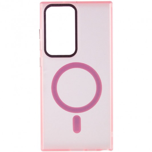 Чехол TPU Lyon frosted with MagSafe для Samsung Galaxy S22 Ultra Pink - изображение 1