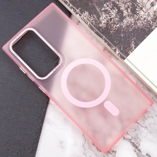 Чехол TPU Lyon frosted with MagSafe для Samsung Galaxy S22 Ultra Pink - изображение 4