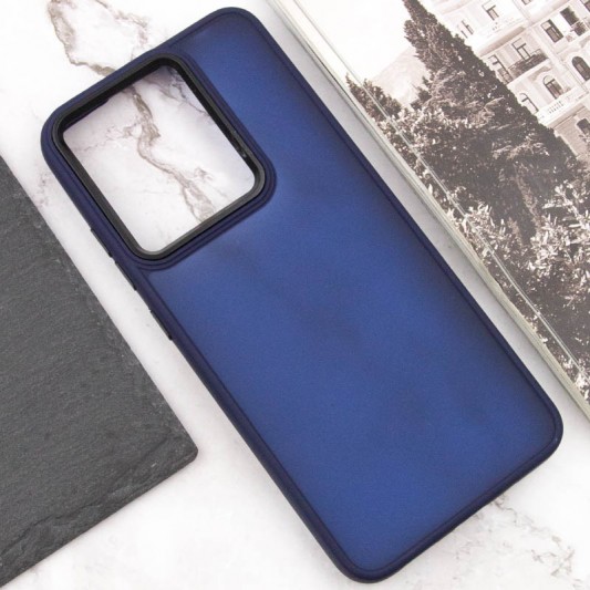 Чехол TPU+PC Lyon Frosted для Xiaomi Redmi 12C Navy Blue - изображение 3