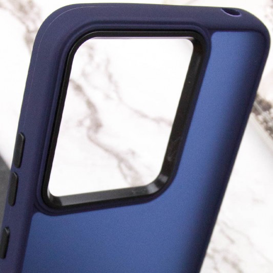 Чехол TPU+PC Lyon Frosted для Xiaomi Redmi 12C Navy Blue - изображение 4