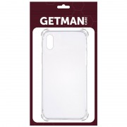 TPU чехол для Apple iPhone X / XS (5.8") GETMAN Ease logo усиленные углы (Прозрачный / Transparent)