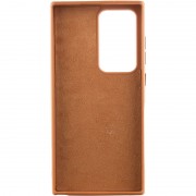 Кожаный чехол Bonbon Leather Metal Style для Samsung Galaxy S22 Ultra, Коричневый / Brown