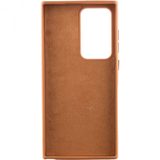Кожаный чехол Bonbon Leather Metal Style для Samsung Galaxy S22 Ultra Коричневый / Brown - изображение 2