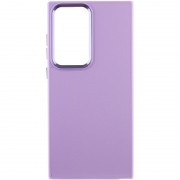Кожаный чехол Bonbon Leather Metal Style для Samsung Galaxy S22 Ultra Сиреневый / Dasheen
