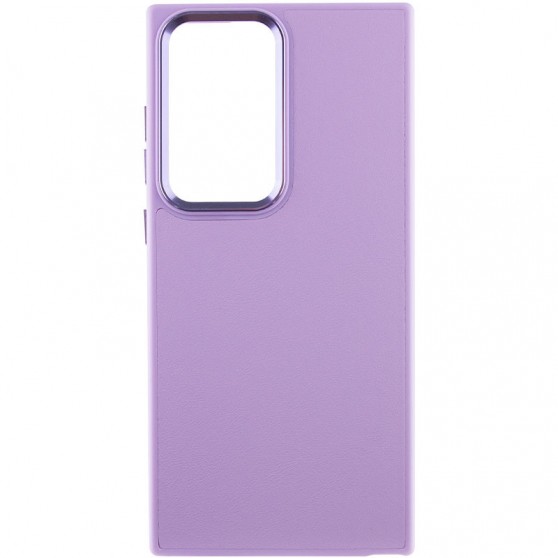 Кожаный чехол Bonbon Leather Metal Style для Samsung Galaxy S22 Ultra Сиреневый / Dasheen