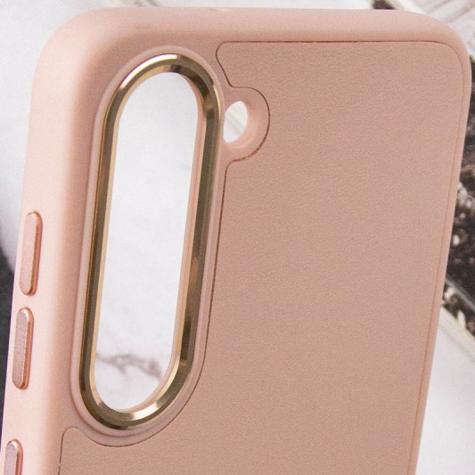 Кожаный чехол Bonbon Leather Metal Style для Samsung Galaxy S22+ Розовый / Light pink - изображение 4
