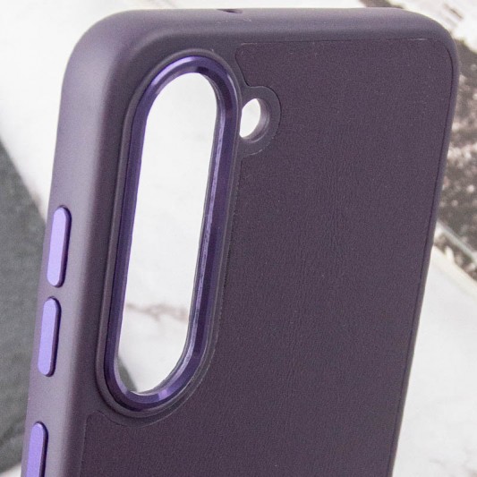 Кожаный чехол Bonbon Leather Metal Style для Samsung Galaxy S22+ Фиолетовый / Dark Purple - изображение 4