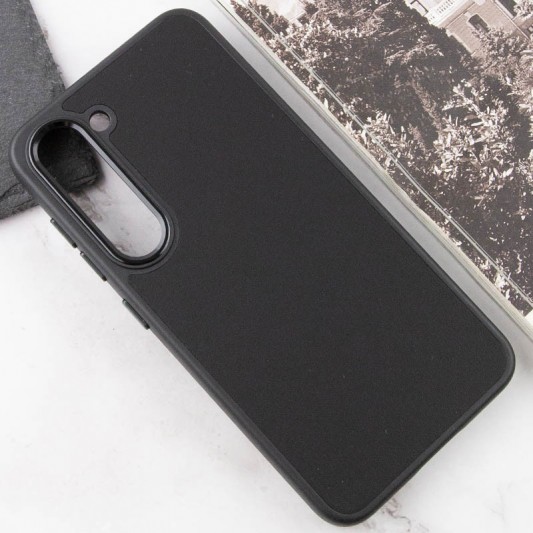 Кожаный чехол Bonbon Leather Metal Style для Samsung Galaxy S22+ Черный / Black - изображение 3