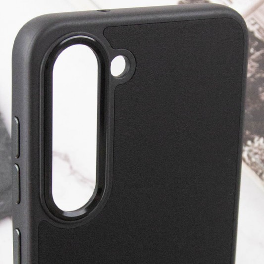 Кожаный чехол Bonbon Leather Metal Style для Samsung Galaxy S22+ Черный / Black - изображение 4