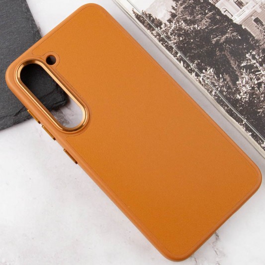 Шкіряний чохол Bonbon Leather Metal Style для Samsung Galaxy S23 Коричневий / Brown - зображення 3 