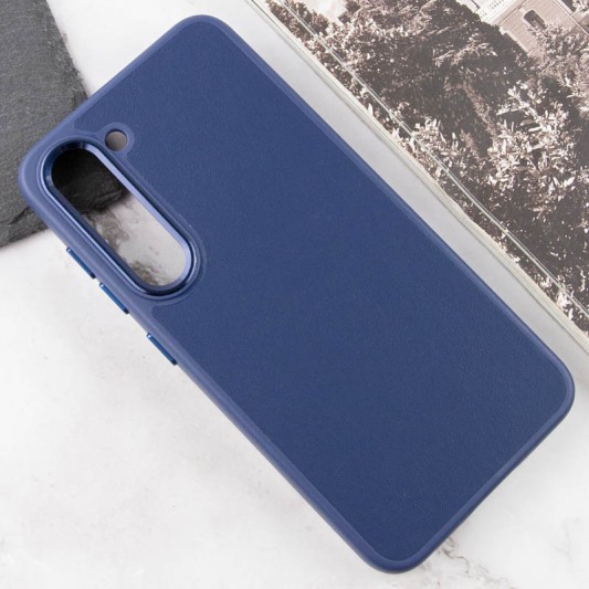 Шкіряний чохол Bonbon Leather Metal Style для Samsung Galaxy S23 Синій / Navy blue - зображення 3 