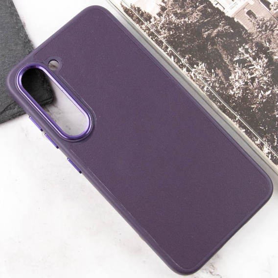 Шкіряний чохол Bonbon Leather Metal Style для Samsung Galaxy S23, Фіолетовий / Dark Purple