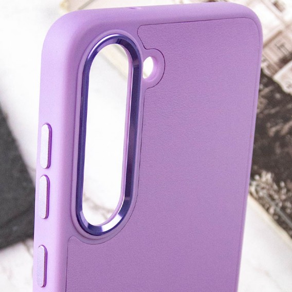 Шкіряний чохол Bonbon Leather Metal Style для Samsung Galaxy S23, Бузковий / Dasheen