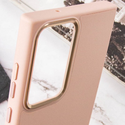 Кожаный чехол Bonbon Leather Metal Style для Samsung Galaxy S23 Ultra Розовый / Light pink - изображение 4